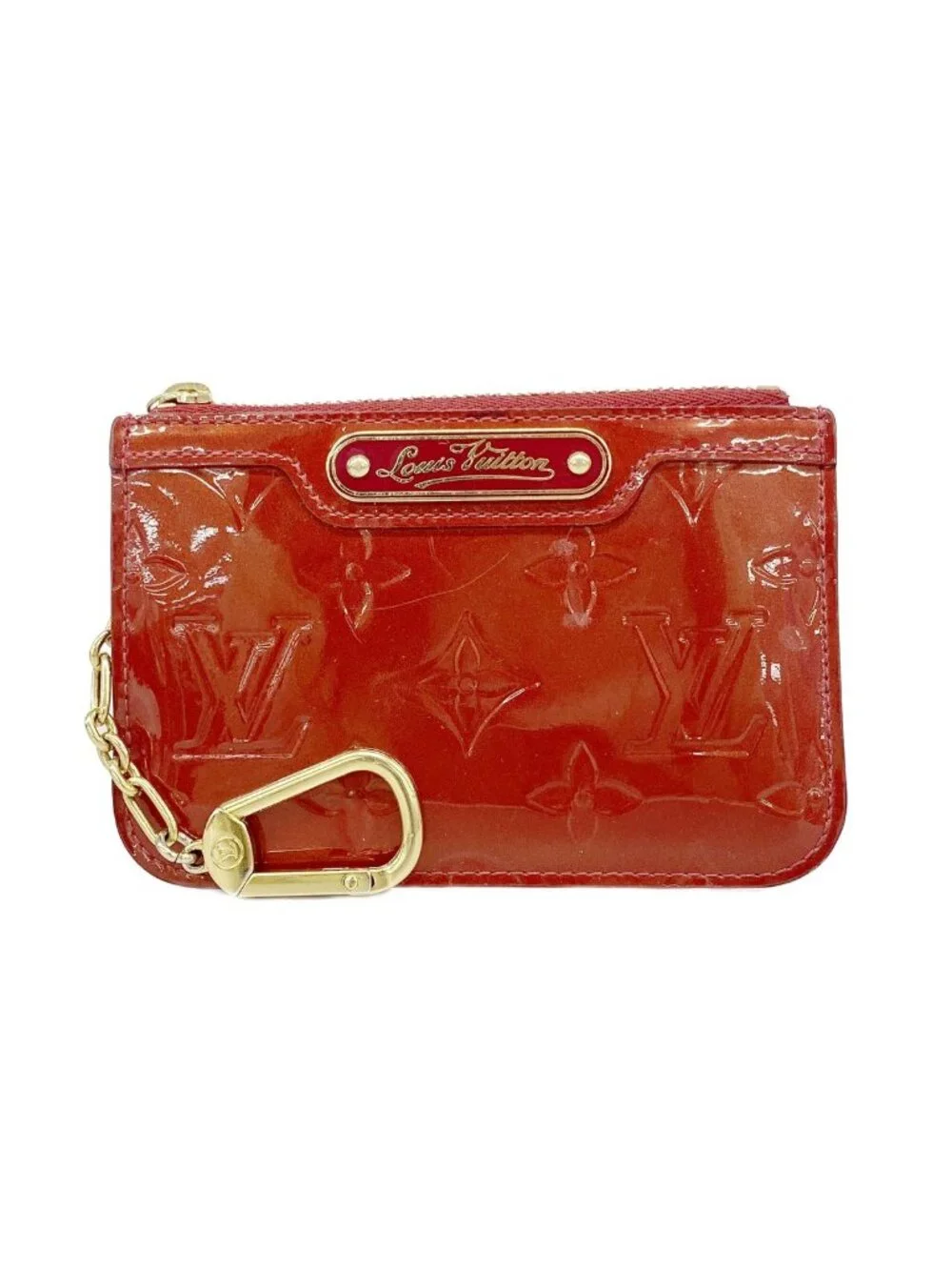 Louis Vuitton Coin Purse Vernis Pochette Cles NM Rouge Grenardine